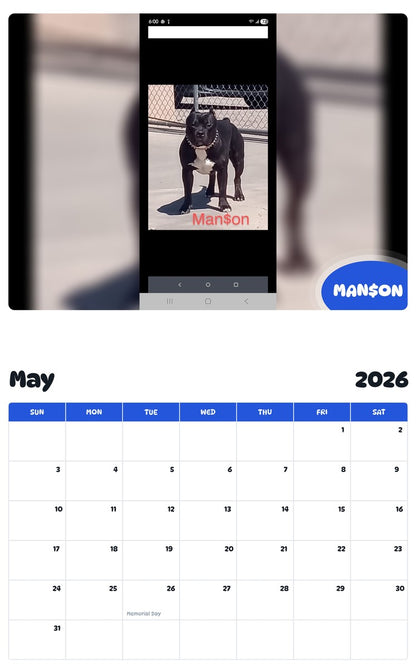 2026 - 2027 MAN$ON - Pawidols Pet Calendar