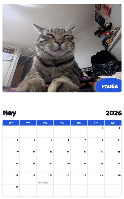 2026 - 2027 Paulie - Pawidols Pet Calendar