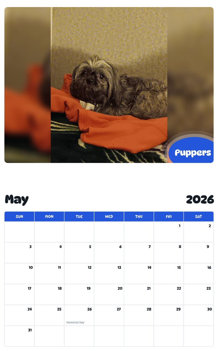 2026 - 2027 Puppers - Pawidols Pet Calendar