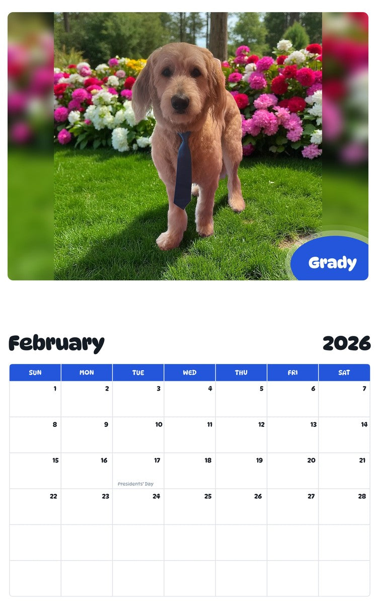 October 2025 - September 2026 Grady - Pawidols Pet Calendar