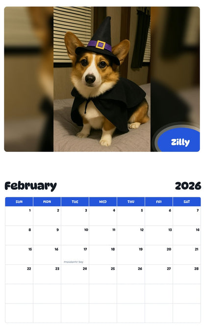 October 2025 - September 2026 Zilly - Pawidols Pet Calendar