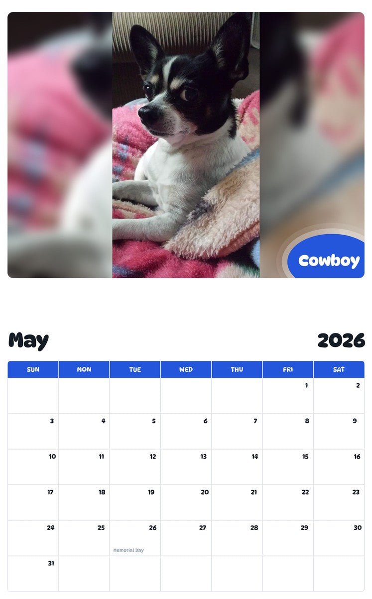 2026 - 2027 Cowboy - Pawidols Pet Calendar