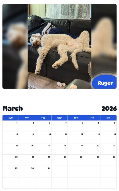 November 2025 - October 2026 Ruger - Pawidols Pet Calendar