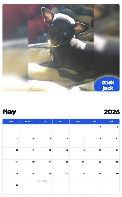 2026 - 2027 Jack jack - Pawidols Pet Calendar