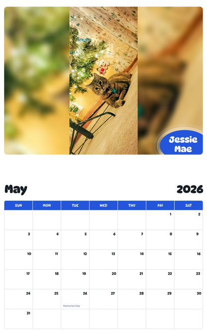 2026 - 2027 Jessie Mae - Pawidols Pet Calendar