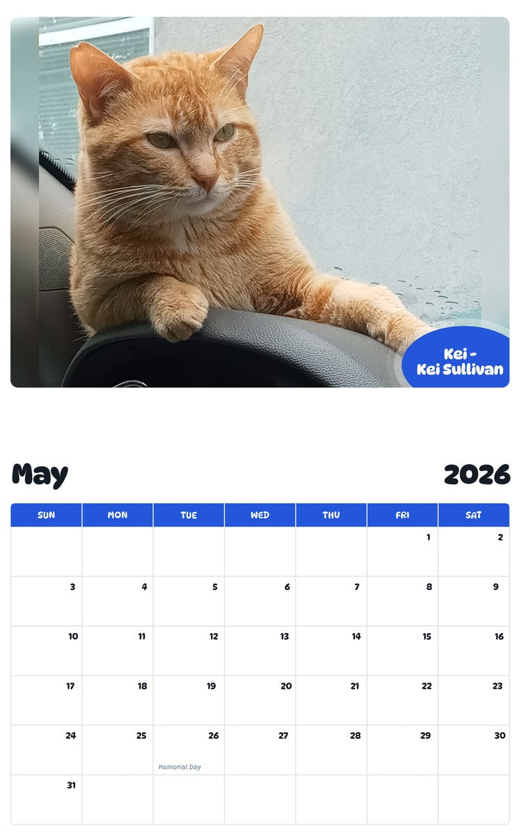 2026 - 2027 Kei - Kei Sullivan - Pawidols Pet Calendar