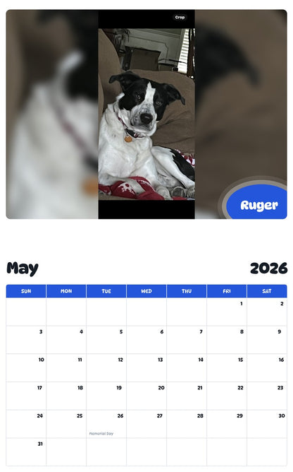 2026 - 2027 Ruger - Pawidols Pet Calendar