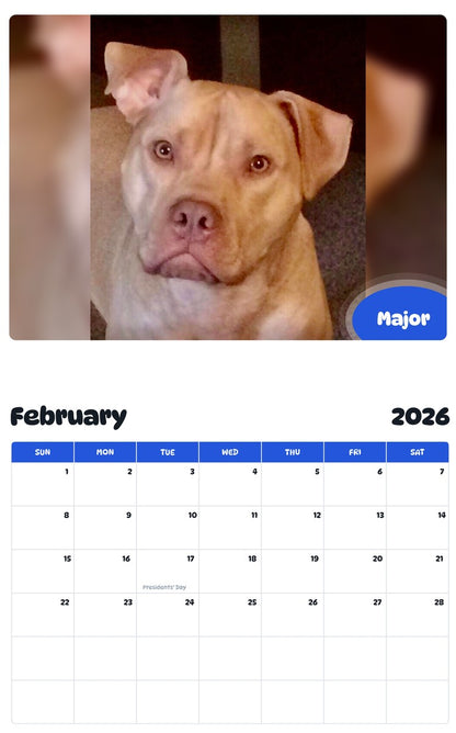 October 2025 - September 2026 Major - Pawidols Pet Calendar