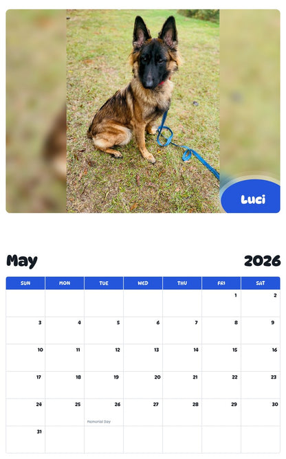 2026 - 2027 Luci - Pawidols Pet Calendar