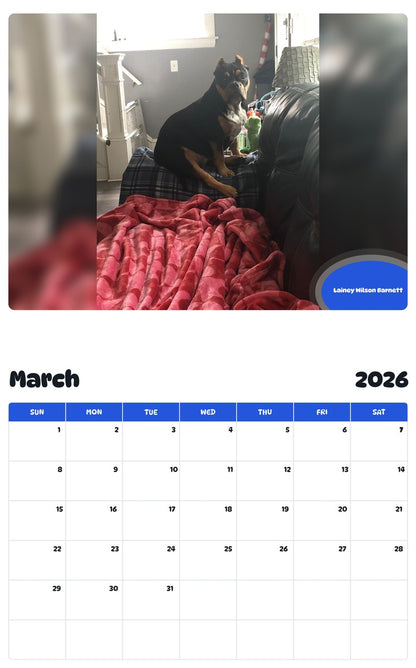 November 2025 - October 2026 Lainey Wilson Barnett - Pawidols Pet Calendar