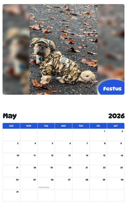 2026 - 2027 Festus - Pawidols Pet Calendar