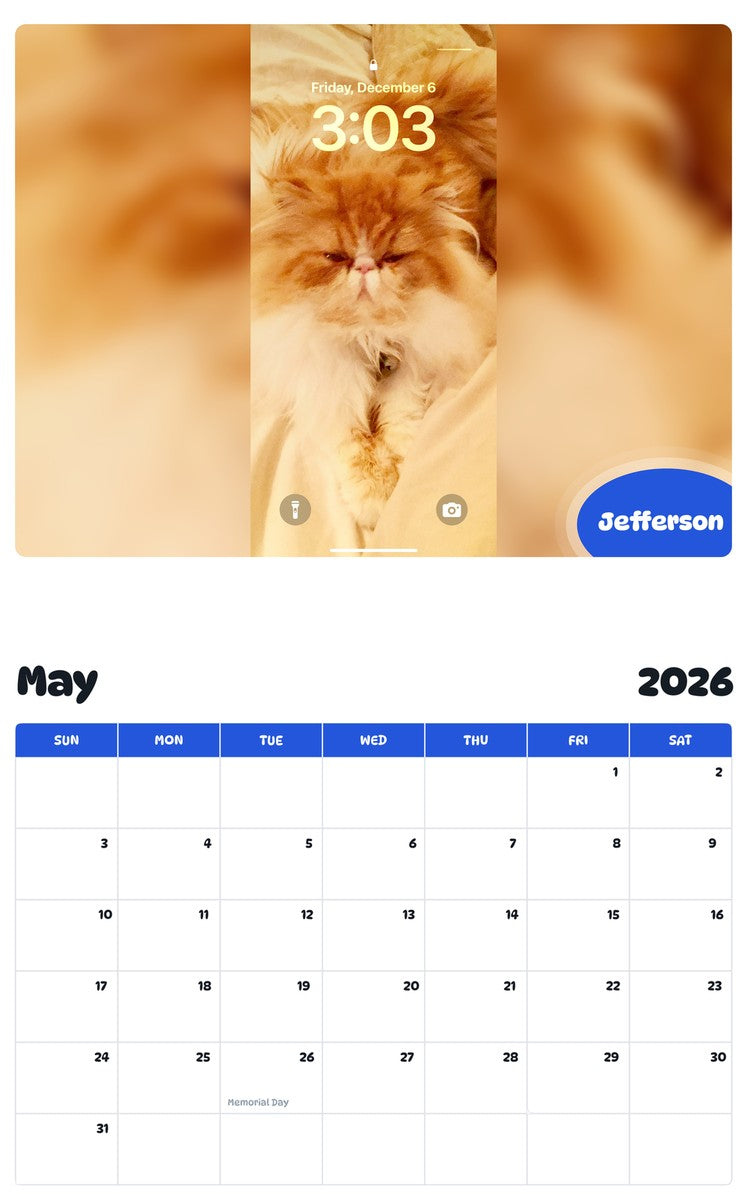 2026 - 2027 Jefferson - Pawidols Pet Calendar