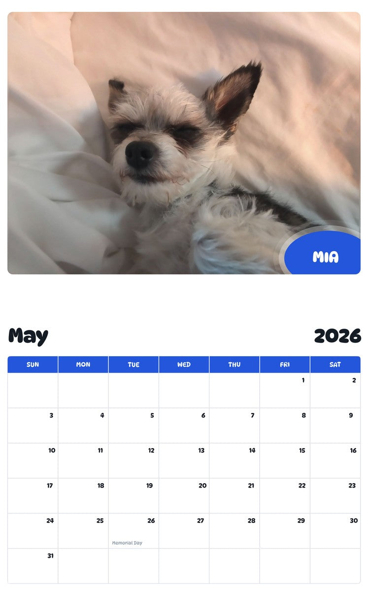 2026 - 2027 MIA - Pawidols Pet Calendar