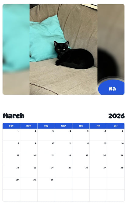 November 2025 - October 2026 Ra - Pawidols Pet Calendar