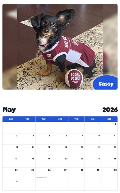 2026 - 2027 Sassy - Pawidols Pet Calendar