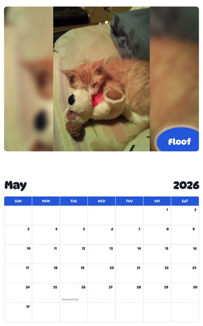 2026 - 2027 Floof - Pawidols Pet Calendar