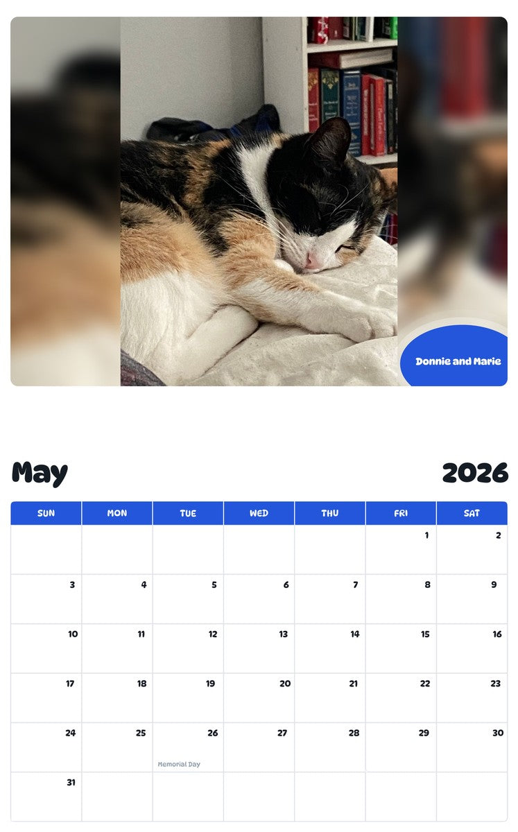 2026 - 2027 Donnie and Marie - Pawidols Pet Calendar