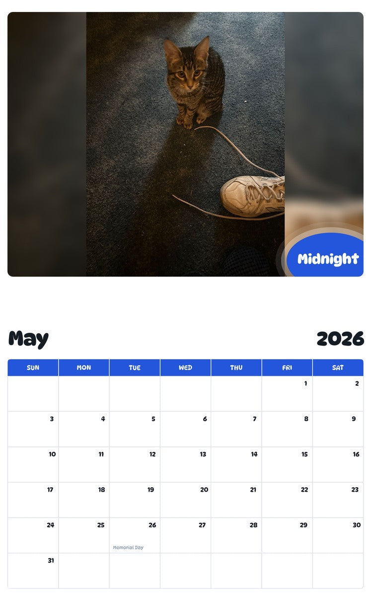 2026 - 2027 Midnight - Pawidols Pet Calendar