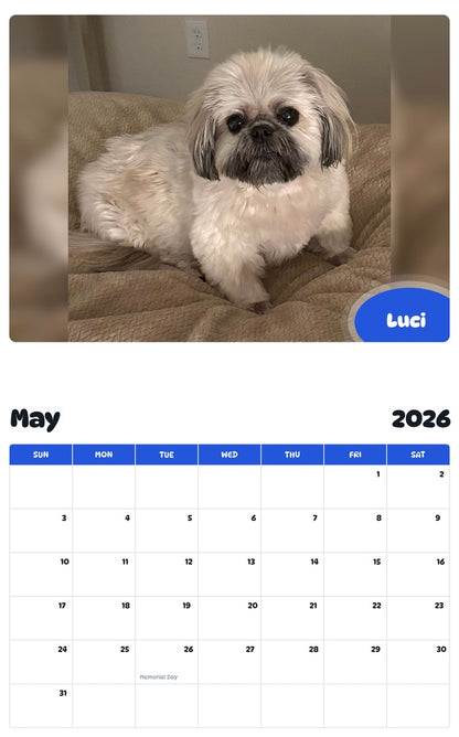 2026 - 2027 Luci - Pawidols Pet Calendar