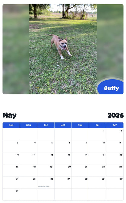 2026 - 2027 Buffy - Pawidols Pet Calendar