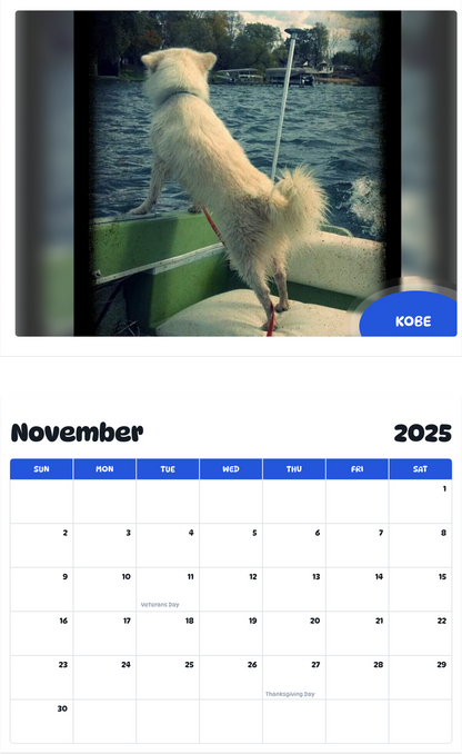 July 2025 - June 2026 Kobe - Pawidols Pet Calendar