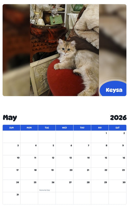 2026 - 2027 Keysa - Pawidols Pet Calendar