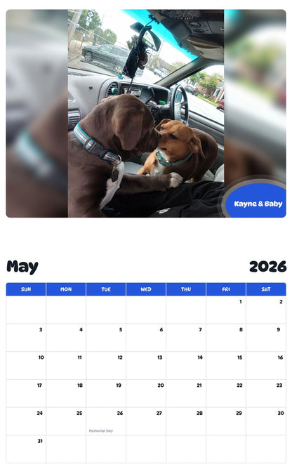 2026 - 2027 Kayne & Baby - Pawidols Pet Calendar