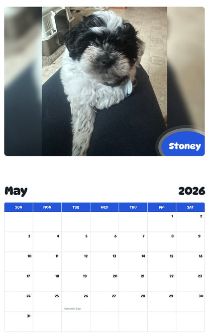 2026 - 2027 Stoney - Pawidols Pet Calendar