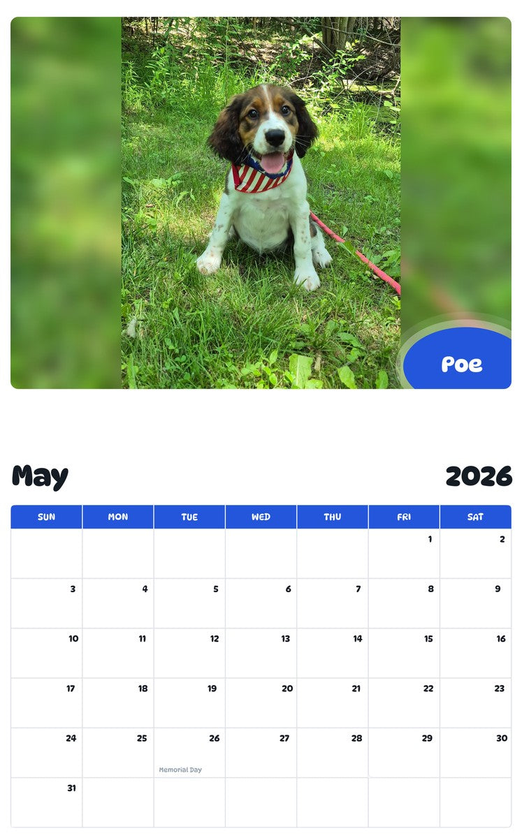 2026 - 2027 Poe - Pawidols Pet Calendar