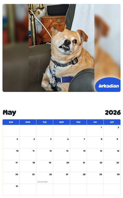 2026 - 2027 Arkadian - Pawidols Pet Calendar
