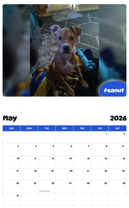 2026 - 2027 Peanut - Pawidols Pet Calendar