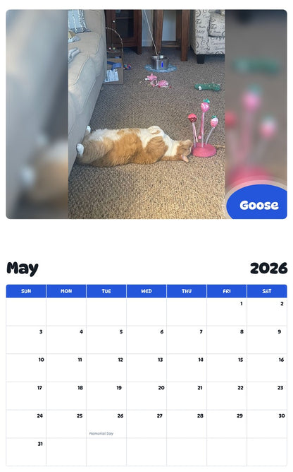 2026 - 2027 Goose - Pawidols Pet Calendar