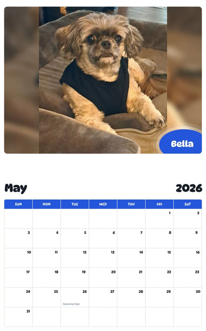 2026 - 2027 Bella - Pawidols Pet Calendar