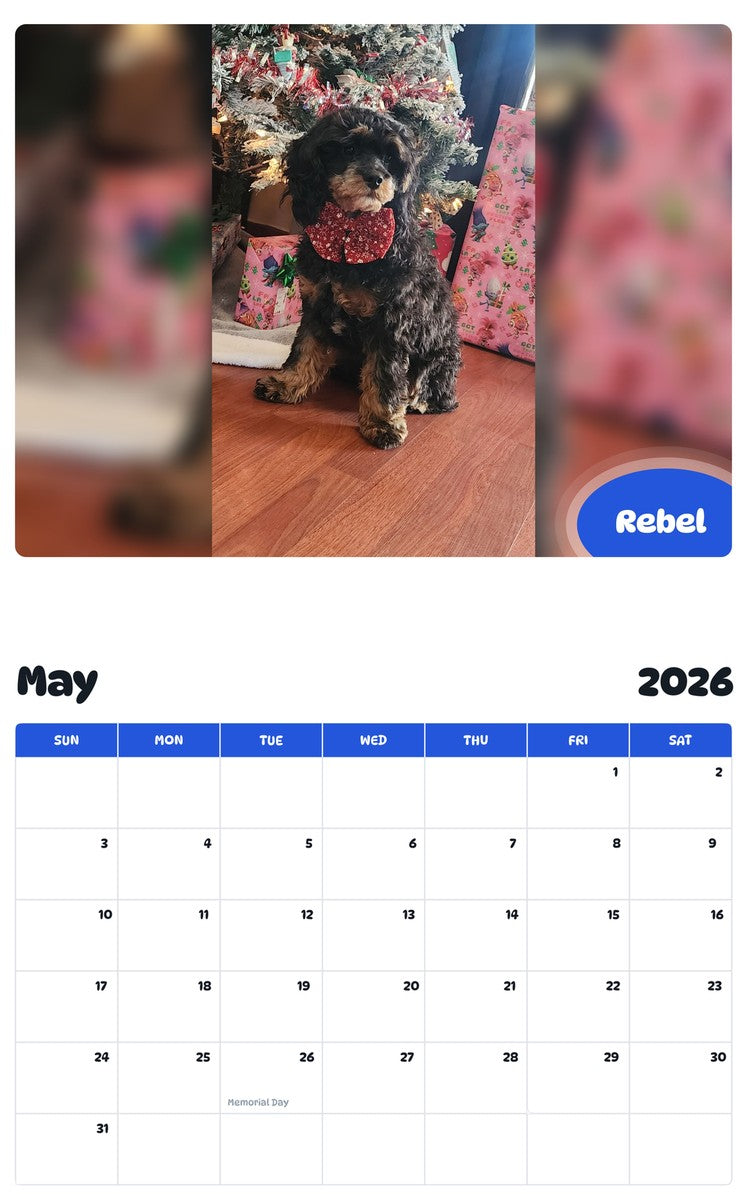 2026 - 2027 Rebel - Pawidols Pet Calendar