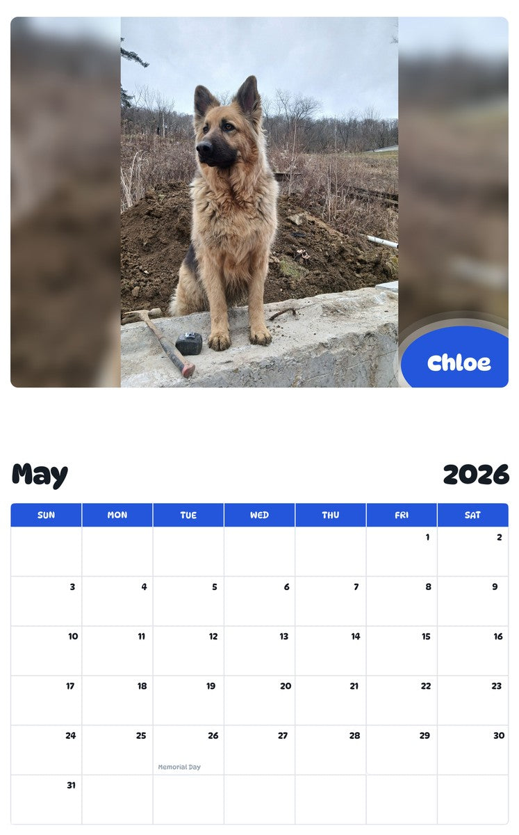 2026 - 2027 Chloe - Pawidols Pet Calendar