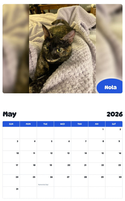 2026 - 2027 Nola - Pawidols Pet Calendar