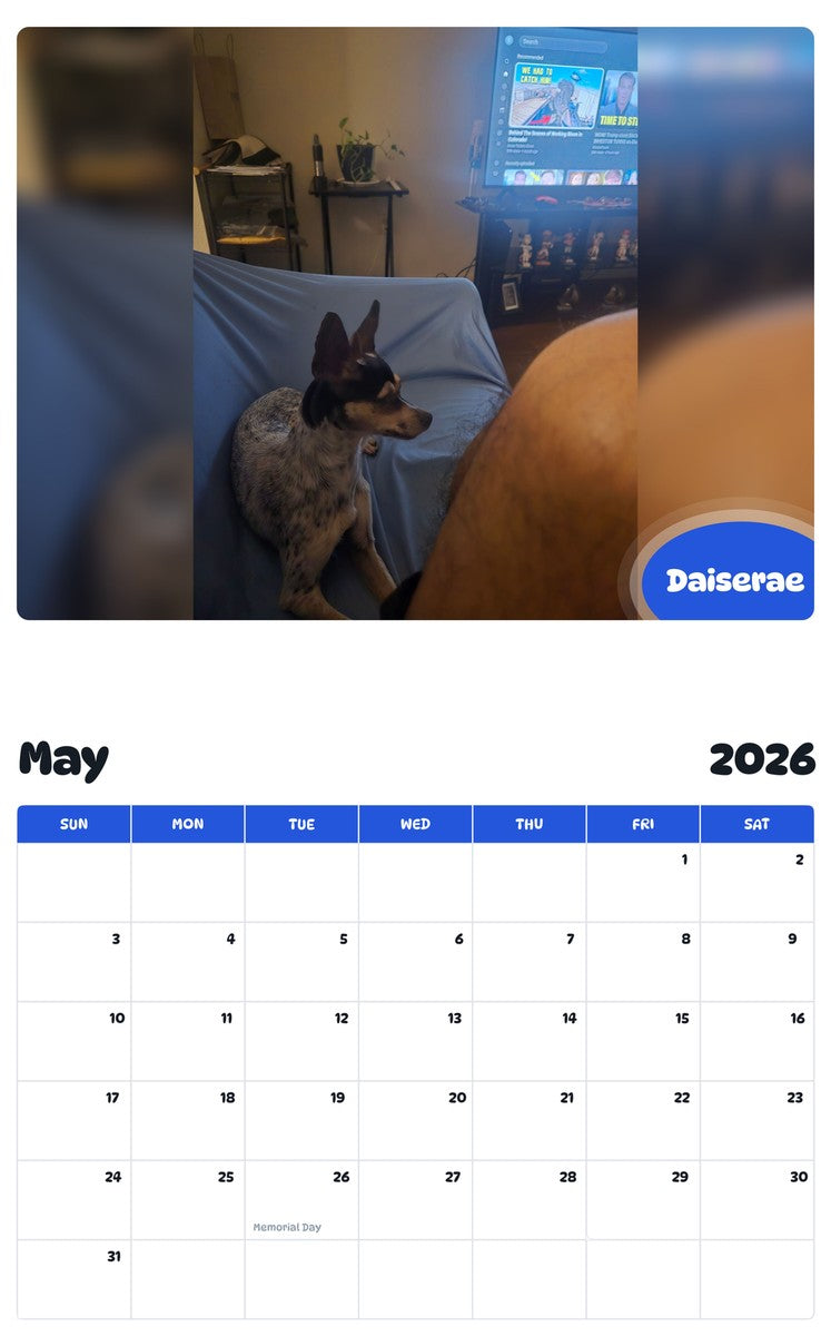 2026 - 2027 Daiserae - Pawidols Pet Calendar