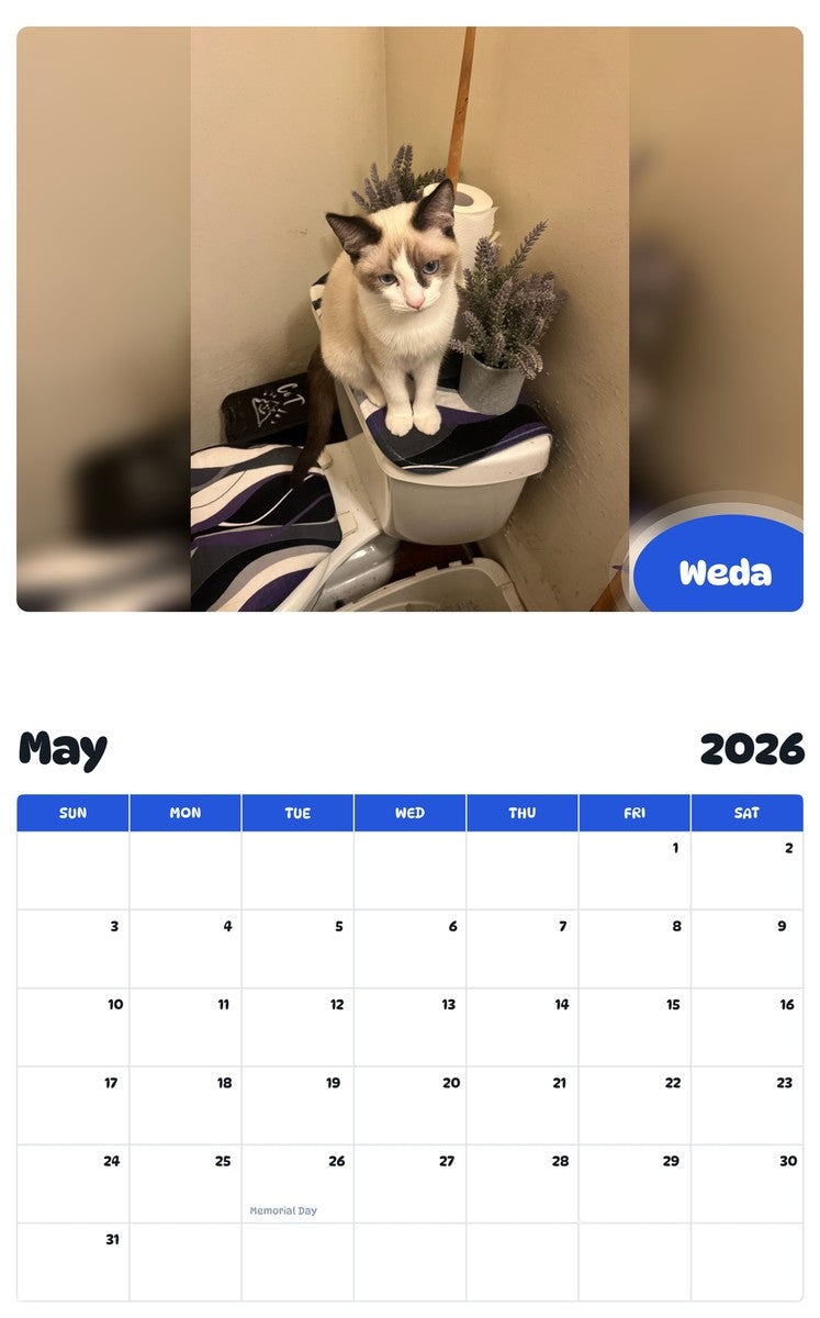 2026 - 2027 Weda - Pawidols Pet Calendar