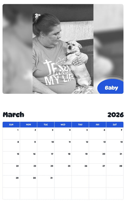 November 2025 - October 2026 Baby - Pawidols Pet Calendar