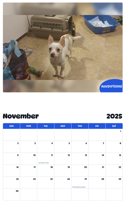 July 2025 - June 2026 Navdotexas - Pawidols Pet Calendar