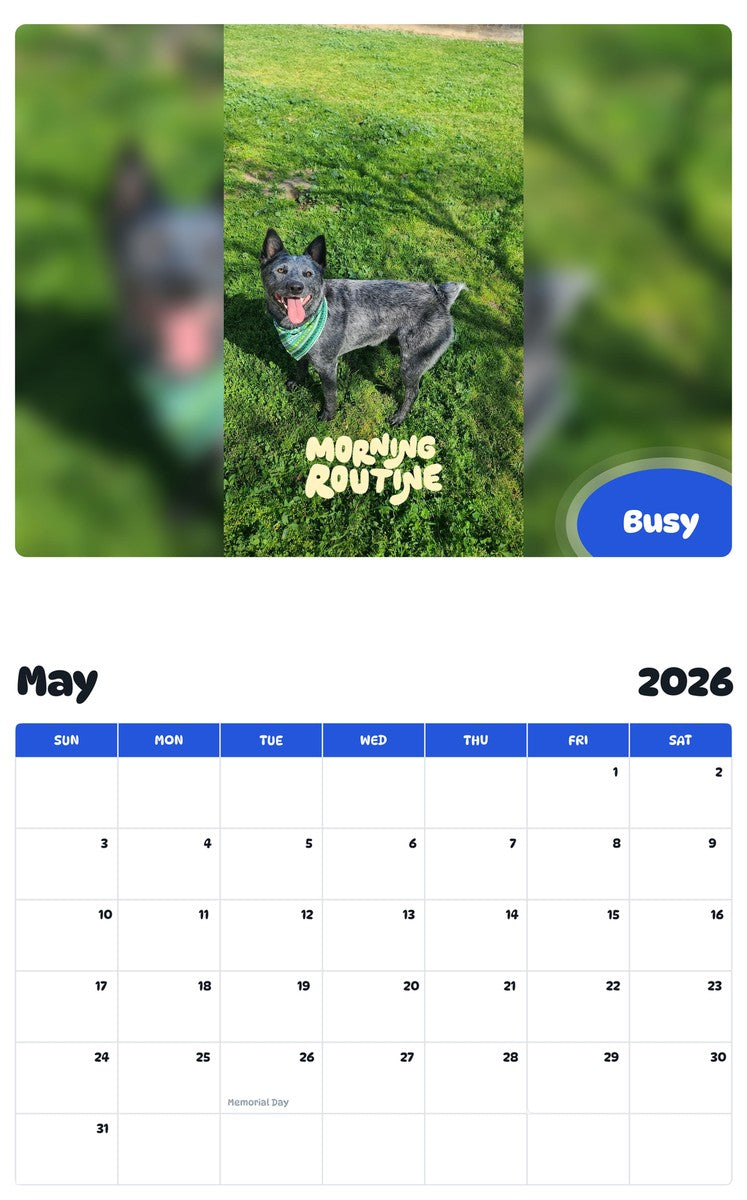 2026 - 2027 Busy - Pawidols Pet Calendar