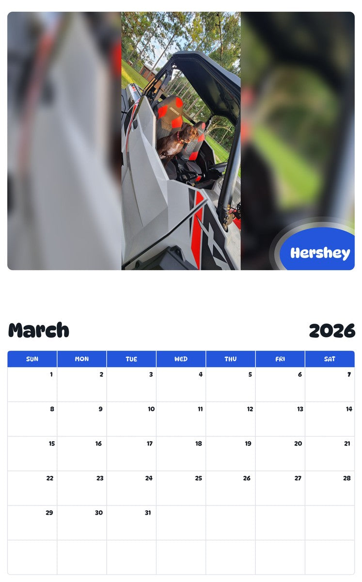 November 2025 - October 2026 Hershey - Pawidols Pet Calendar