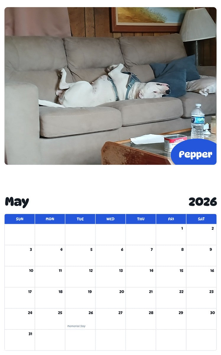 2026 - 2027 Pepper - Pawidols Pet Calendar