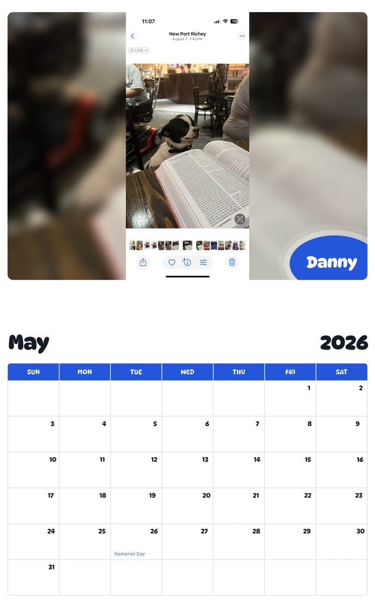 2026 - 2027 Danny - Pawidols Pet Calendar
