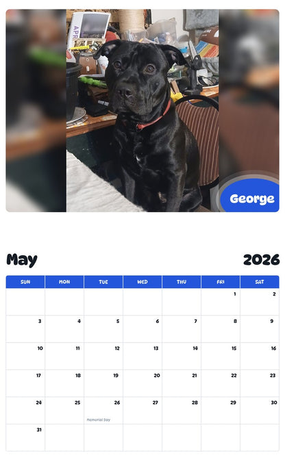 2026 - 2027 George - Pawidols Pet Calendar