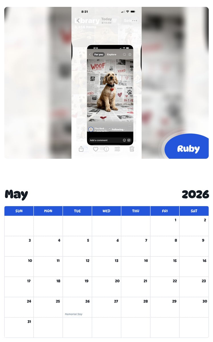 2026 - 2027 Ruby - Pawidols Pet Calendar