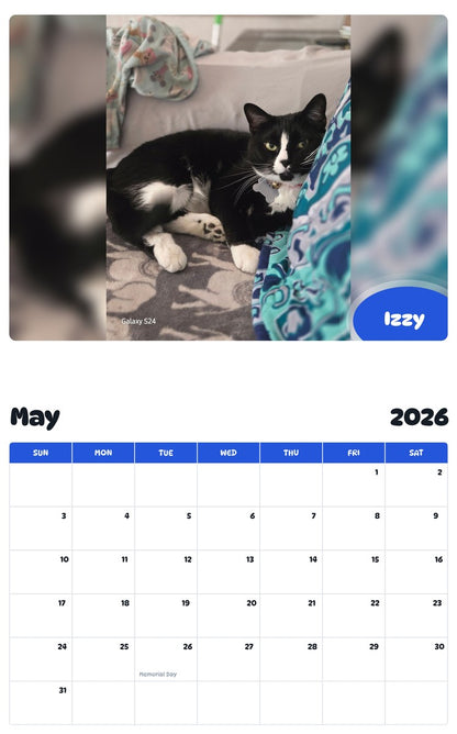 2026 - 2027 Izzy - Pawidols Pet Calendar