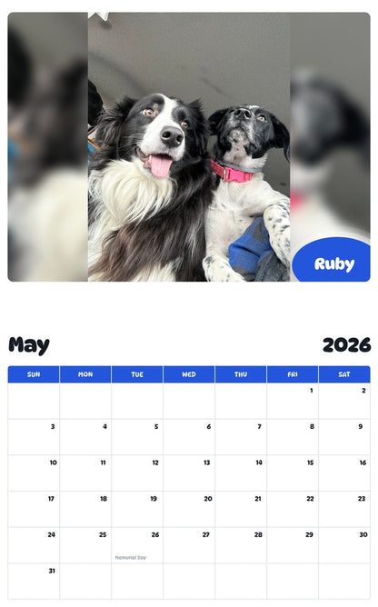 2026 - 2027 Ruby - Pawidols Pet Calendar