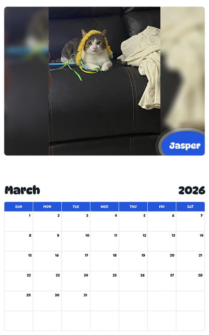 November 2025 - October 2026 Jasper - Pawidols Pet Calendar