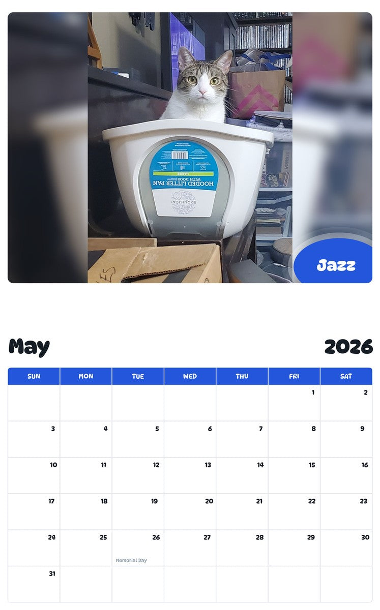 2026 - 2027 Jazz - Pawidols Pet Calendar
